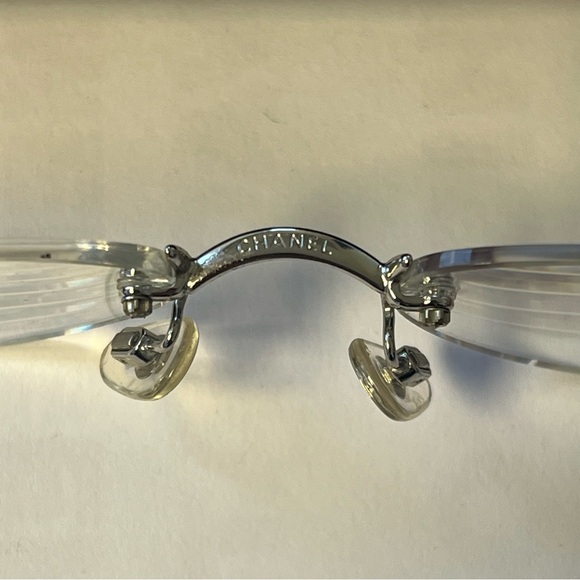 CHANEL Glasses Eyeglass Frames Coco Mark Rimless 2027 c 147 54 18 130 w/ Case - Picture 8 of 16